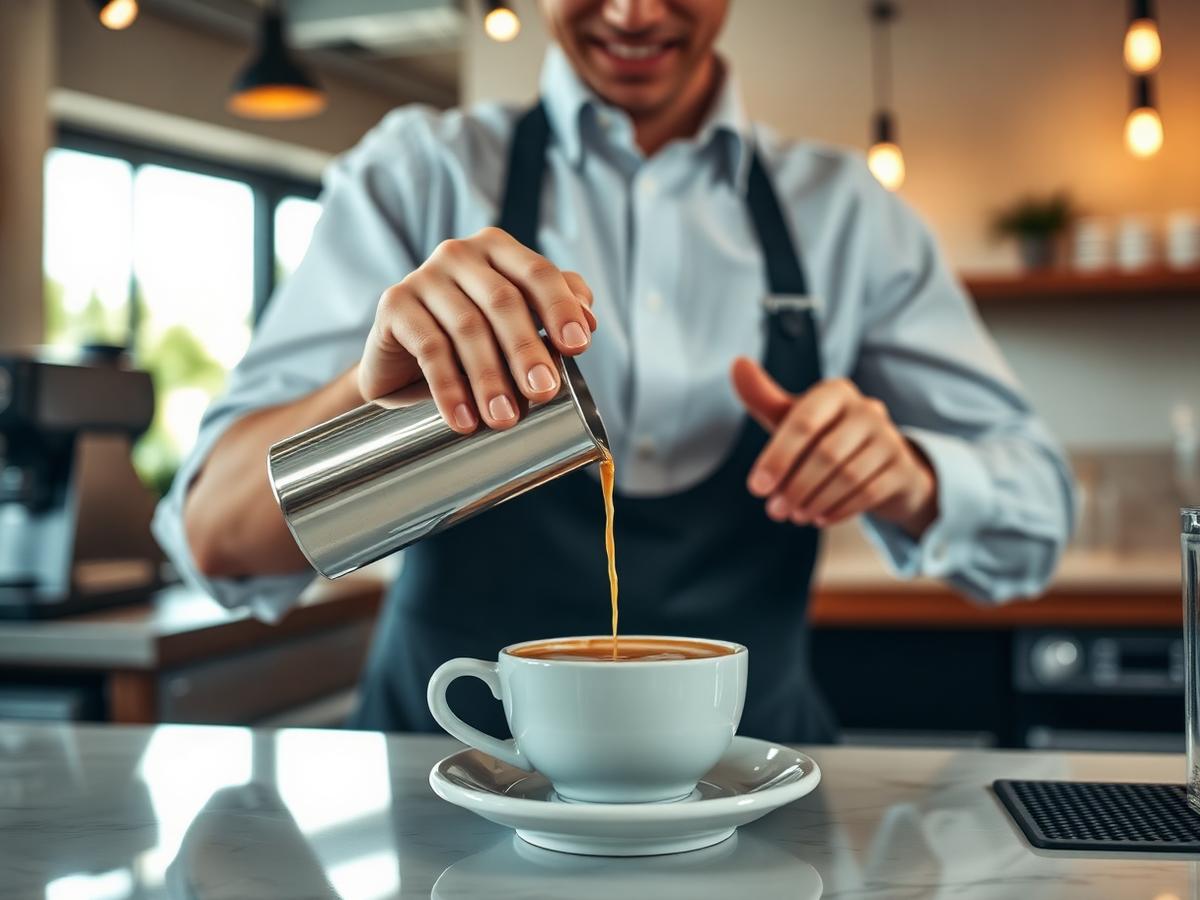 Barista expert en latte art